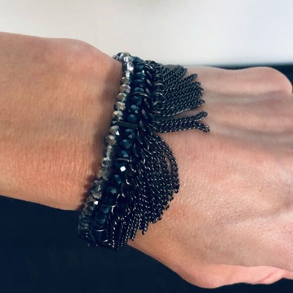 Iridescent Beaded Chains Bracelet - Picture 2 of 3